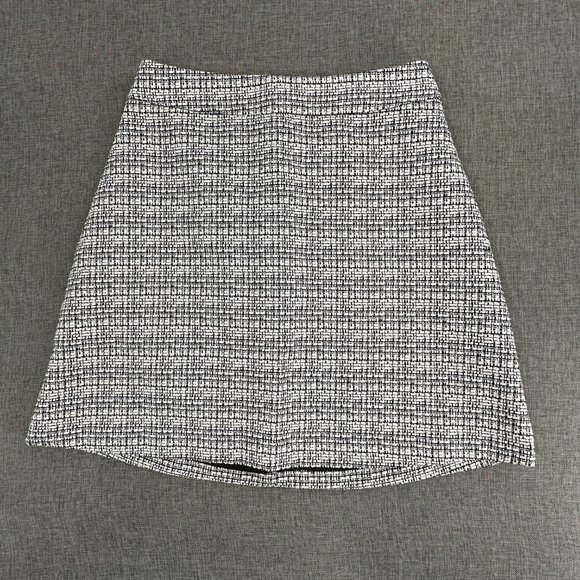 Express Knit Skirt Black & White‎ Zipper Closure Lined size 4 Cotton & Polyester - Picture 1 of 12